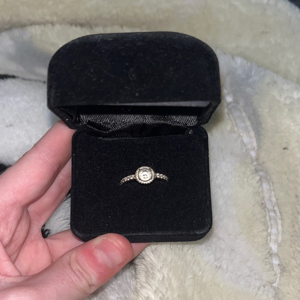 Pandora Sparkling Halo Ring in Silver